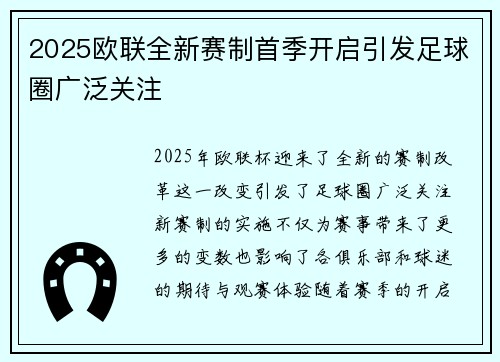 2025欧联全新赛制首季开启引发足球圈广泛关注